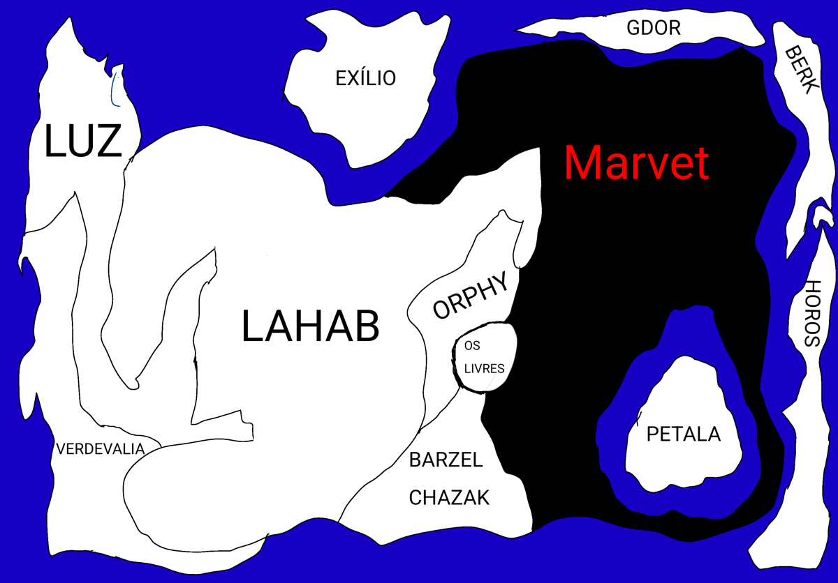 Esse e o mapa das terras de Aldernys. Feito a mão